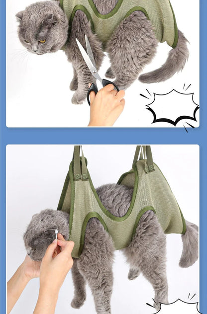 Ultimate Cat Grooming Restraint Bag - Anti-Scratch Nail Cutting & Bathing Hammock for Stress-Free Pet Beauty!