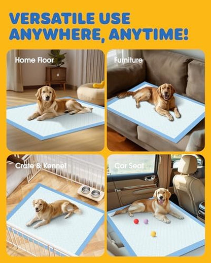 50-Pack Extra Large Puppy Pads - 34" X 28" Leakproof, Quick-Dry & Highly Absorbent Dog Pads for Effortless Potty Training