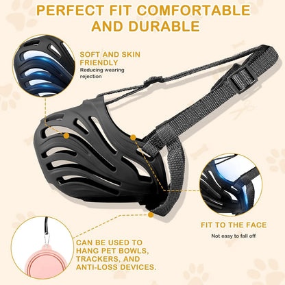 Soft & Breathable Adjustable Dog Muzzle - Prevent Chewing & Biting for Grooming, Training, and Safety