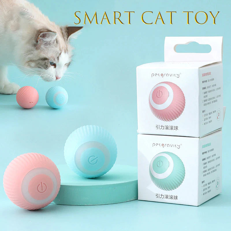 Automatic Interactive Rolling Ball Cat Toy - Self-Moving Electric Toy for Kitten Training and Engagement