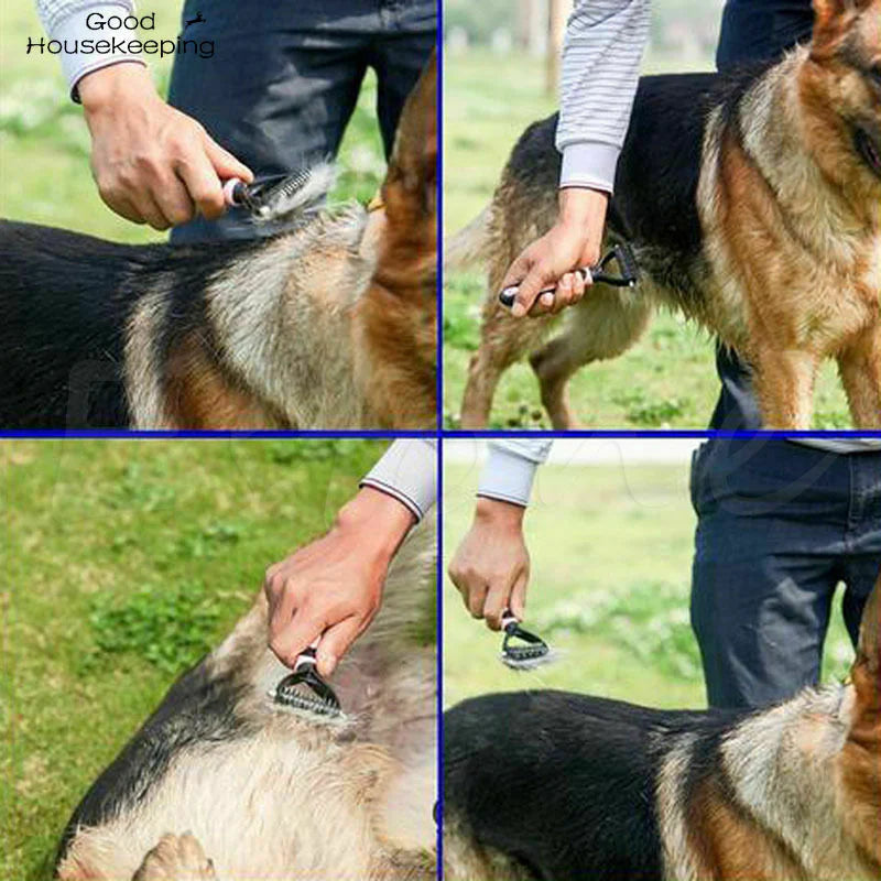 Double-Sided Pet Fur Knot Cutter & Shedding Tool for Dogs and Cats - Essential Grooming Brush