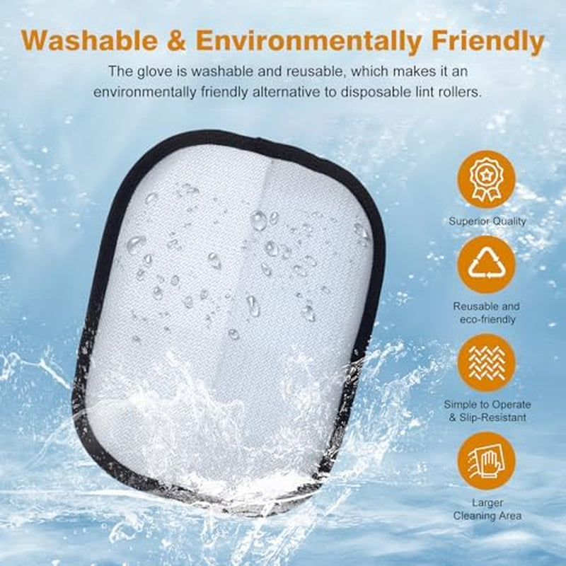 Reusable Electrostatic Pet Hair Removal Gloves for Cats and Dogs - 2 Pack, Ideal for Sofas, Bedding, Clothing, and Car Interiors
