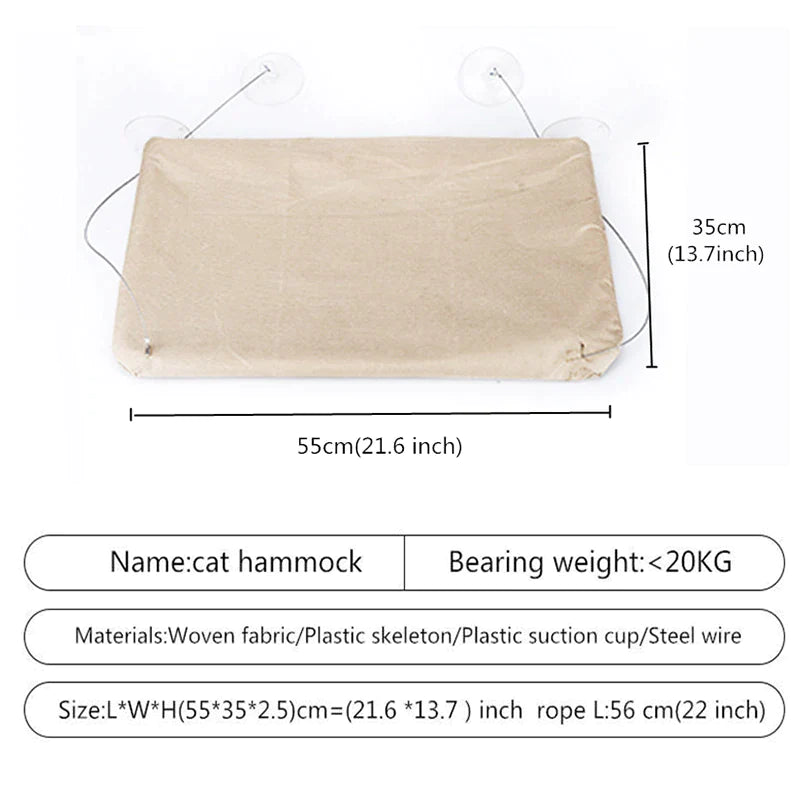 Cozy Hanging Cat Bed Hammock - Perfect Sunny Window Seat for Cats up to 20Kg!