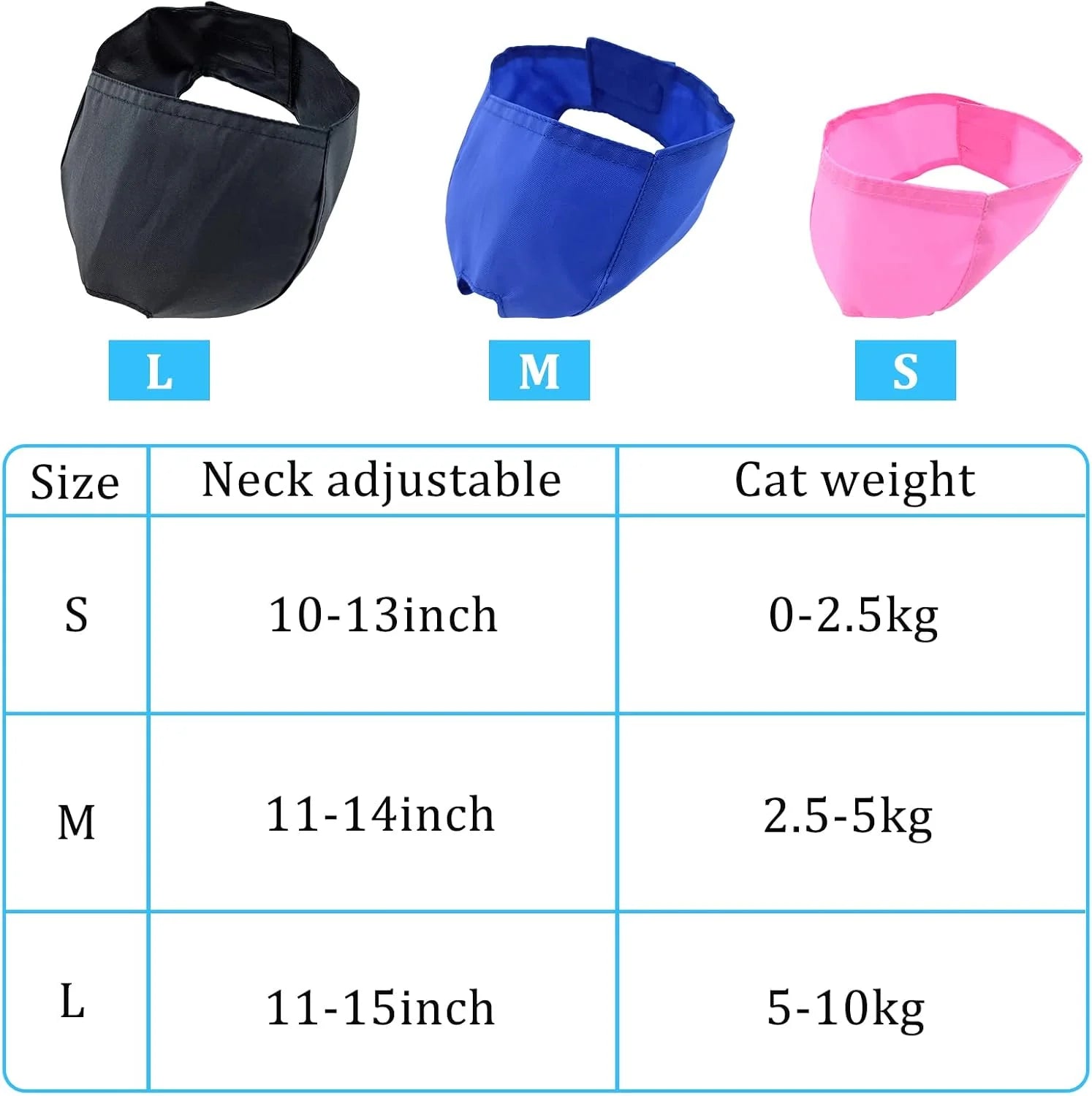 3-Pack Breathable Cat Muzzles - Anti-Bite & Anti-Meow Grooming Restraint Bags for Safe Nail Trimming
