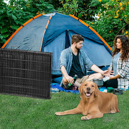 36" Double Door Portable Dog Crate - Metal Wire Kennel with Secure Lock, Leak-Proof Pan, and Foldable Design for Indoor Training & Outdoor Travel
