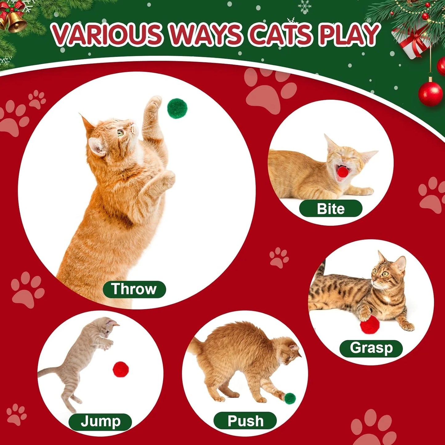 Ultimate Cat Toy Balls Set - 60 Pom Pom Balls & 2 Launchers for Interactive Play - Safe & Soft Enrichment Toys for Cats