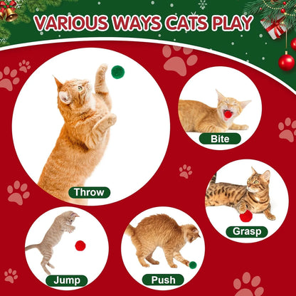Ultimate Cat Toy Balls Set - 60 Pom Pom Balls & 2 Launchers for Interactive Play - Safe & Soft Enrichment Toys for Cats