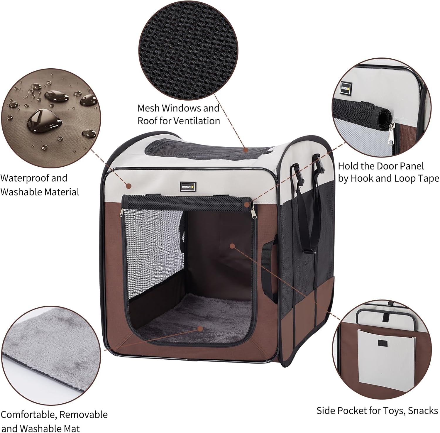 Ultimate Portable Dog Kennel & Cat Crate - Collapsible, Escape-Proof Soft-Sided Indoor Pet Cage for Medium Dogs