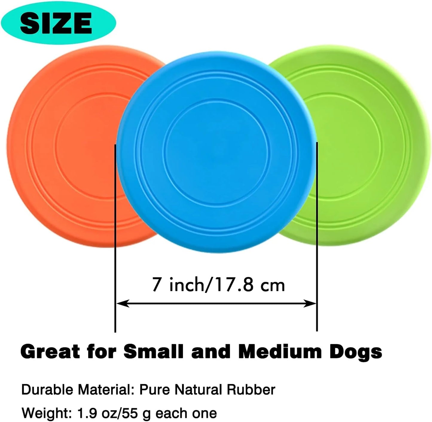 Ultimate Dog Flying Disc Set - 3 Soft Rubber Interactive Flyers for All Dog Sizes, Water-Friendly & Gentle on Teeth