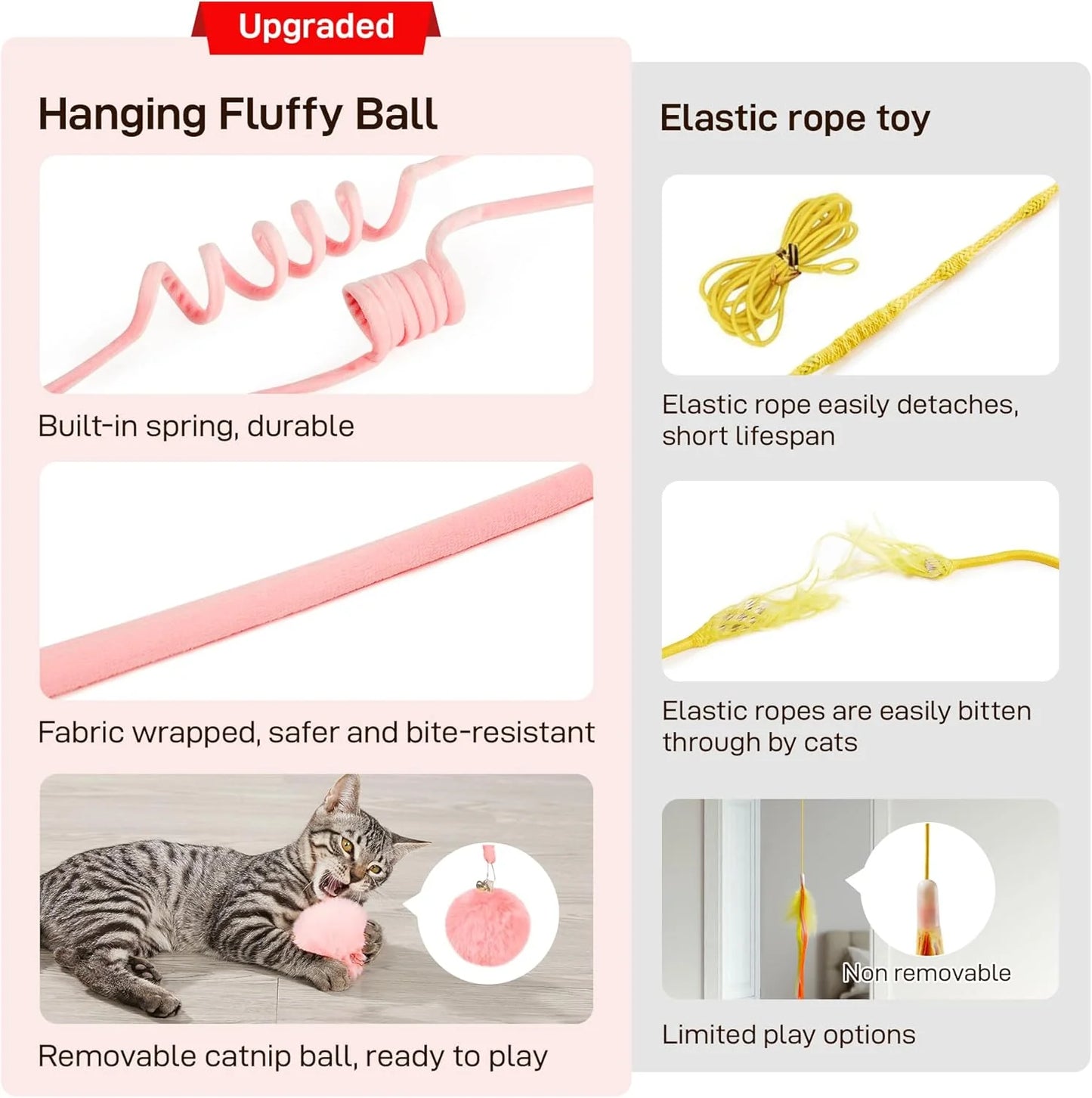 Interactive Hanging Catnip Ball Toys with Bell - 3 Pcs for Fun & Exercise!