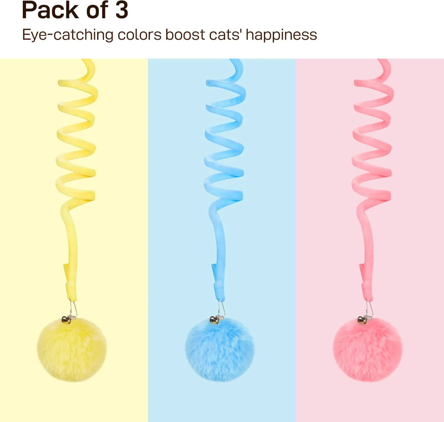 Interactive Hanging Catnip Ball Toys with Bell - 3 Pcs for Fun & Exercise!