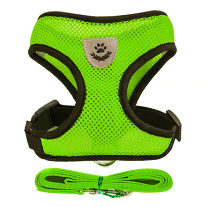 Adjustable Cat and Dog Harness Vest with Leash - Comfortable Mesh Walking Gear for Small to Medium Pets
