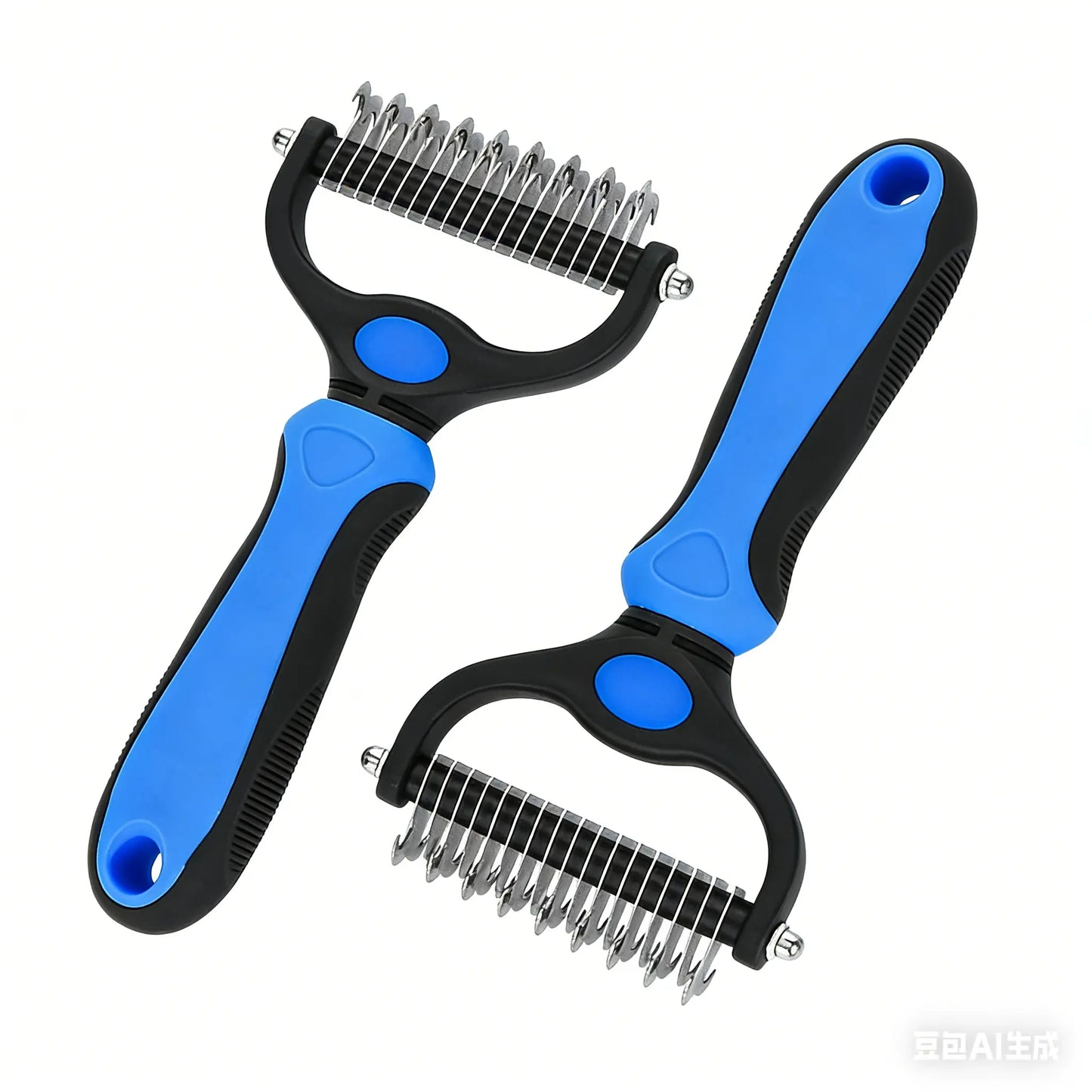 Pain-Free Dematting Undercoat Rake for Pets - Double-Sided Shedding Brush and Tangle Remover Tool for Dogs and Cats, Reducing Loose Hair and Mats Effectively