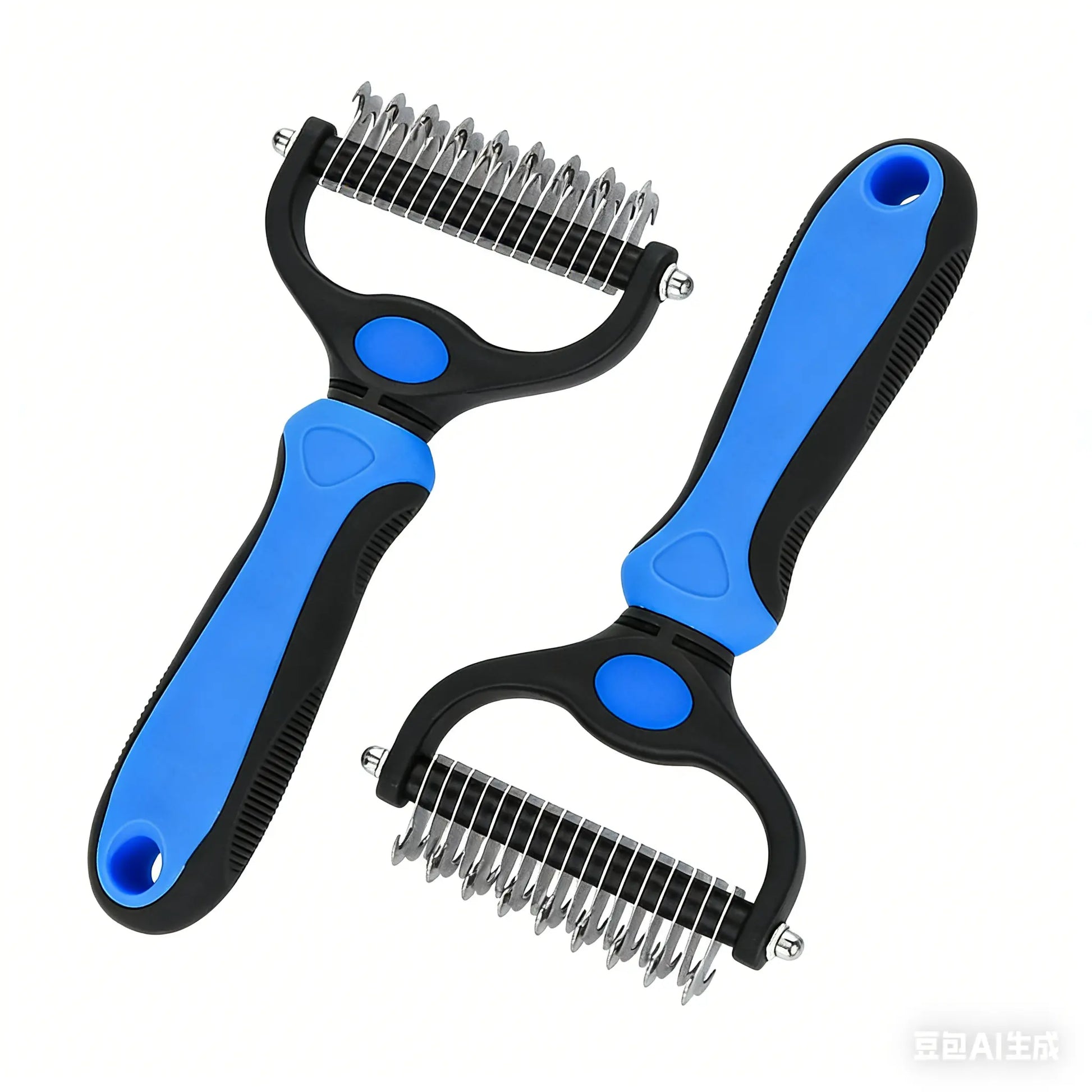 Pain-Free Dematting Undercoat Rake for Pets - Double-Sided Shedding Brush and Tangle Remover Tool for Dogs and Cats, Reducing Loose Hair and Mats Effectively
